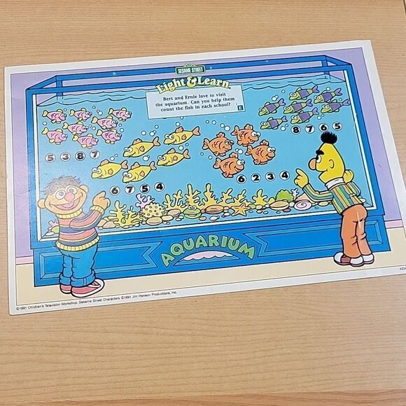 1991 Sesame Street Light and Learn letter & number game with magic wand 18 sheet - Picture 7 of 16